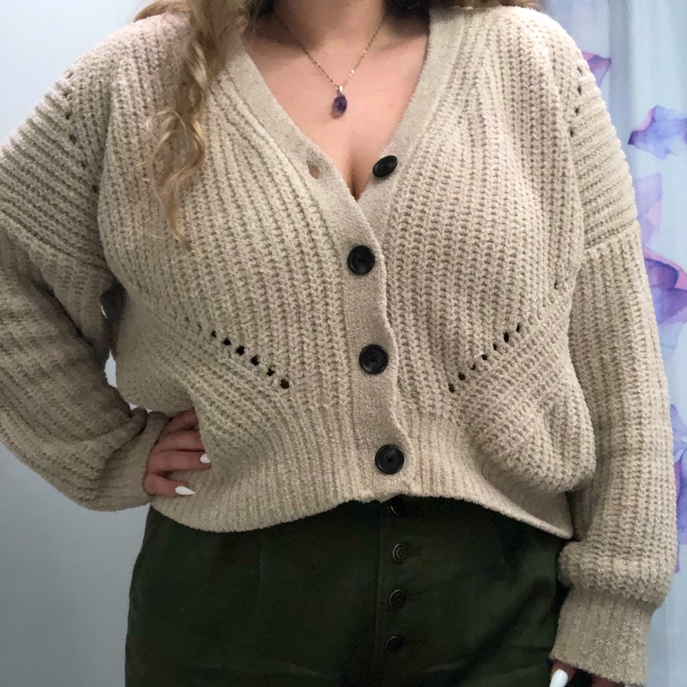 Lightly worn American Eagle button up sweater